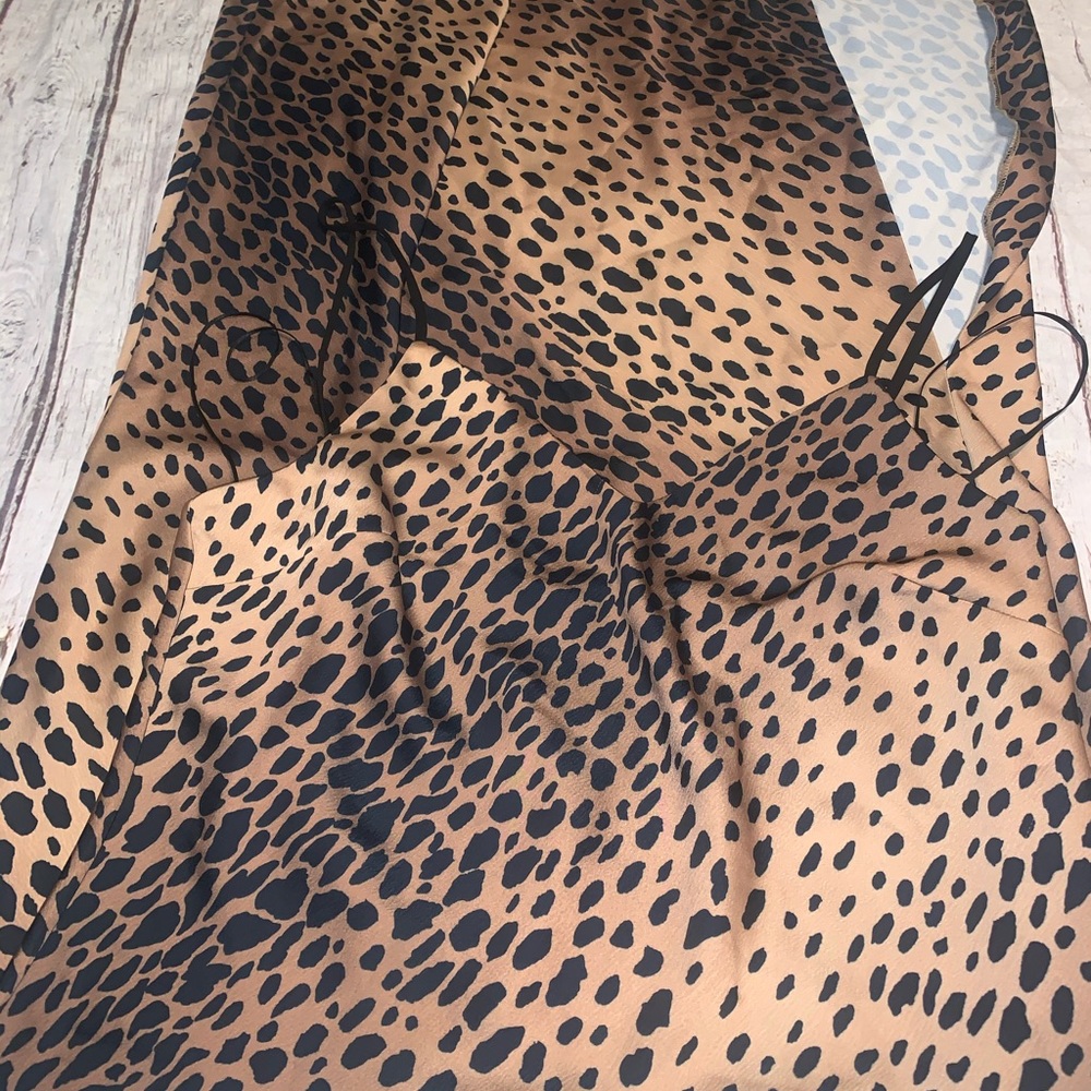 Good American cheetah print slip dress w/slit XS - Picture 3 of 4